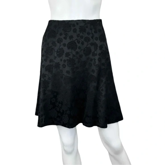 Giorgio Armani Black Floral Skirt Size 38 D0156 - Picture 1 of 10